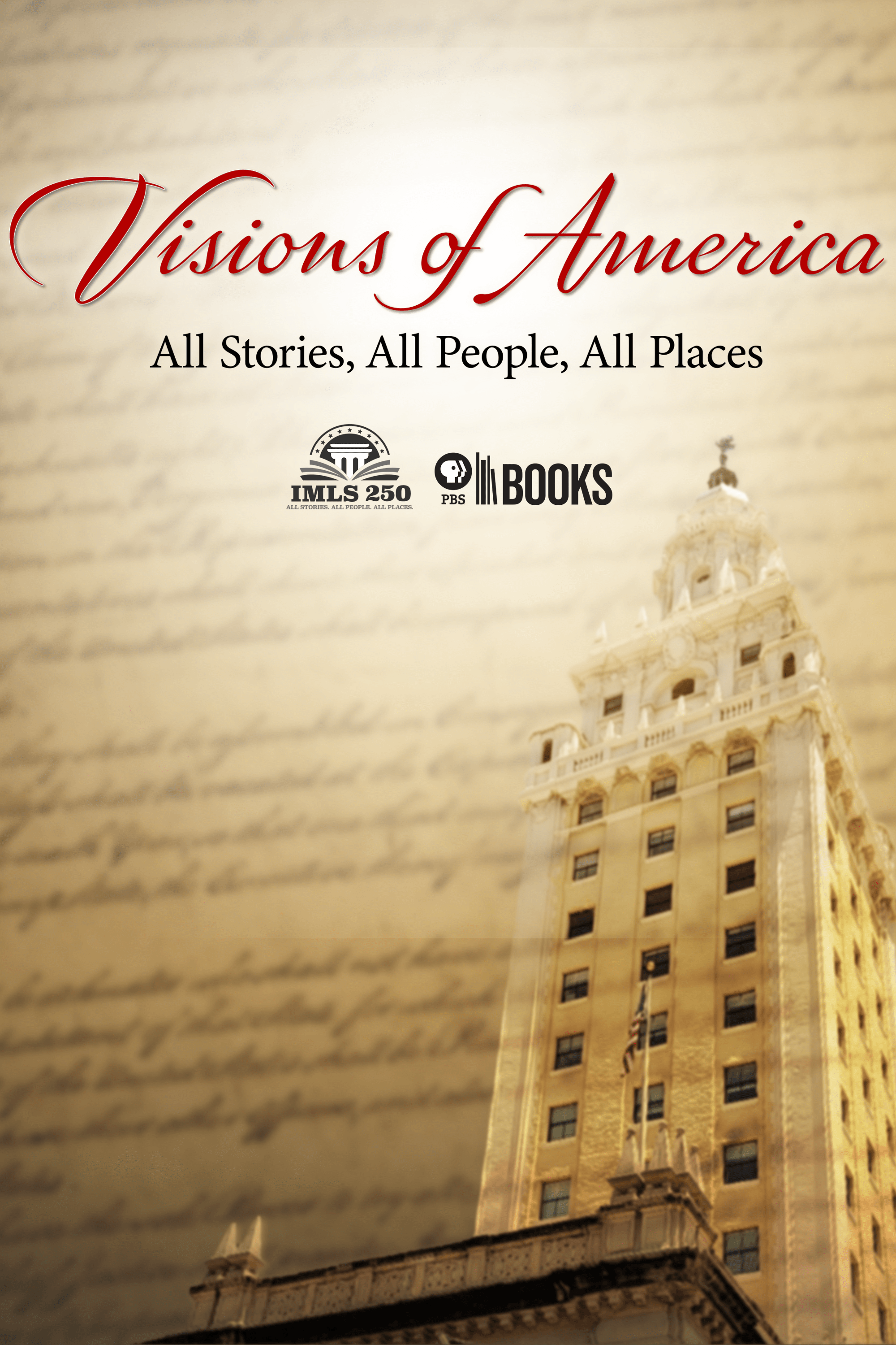 Visions of America logo with the "Freedom Tower" in Miami in background